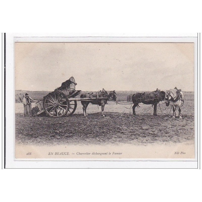 BEAUCE : charretier dechargement le fumier - tres bon etat