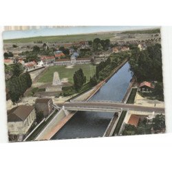 MASNIERES: nouveau pont sur le canal saint-quentin vue aérienne 10X15 - très bon état