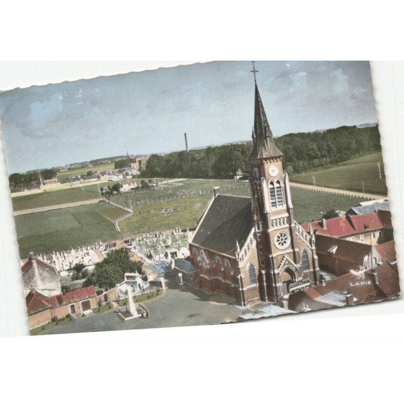 MARQUILLIES: l'église vue aérienne 10X15 - très bon état