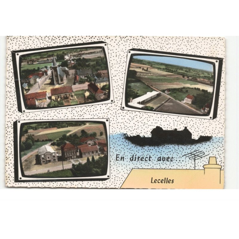 LECELLES: en direct avec... 3 vues vue aérienne 10X15 - très bon état