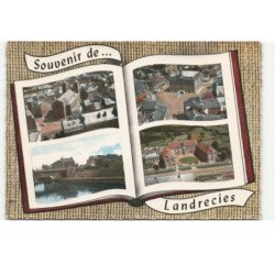 LANDRECIES: 4 vues, centre, hôtel de ville, nouveau pont sur la sambre, hospice vue aérienne 10X15 - très bon état