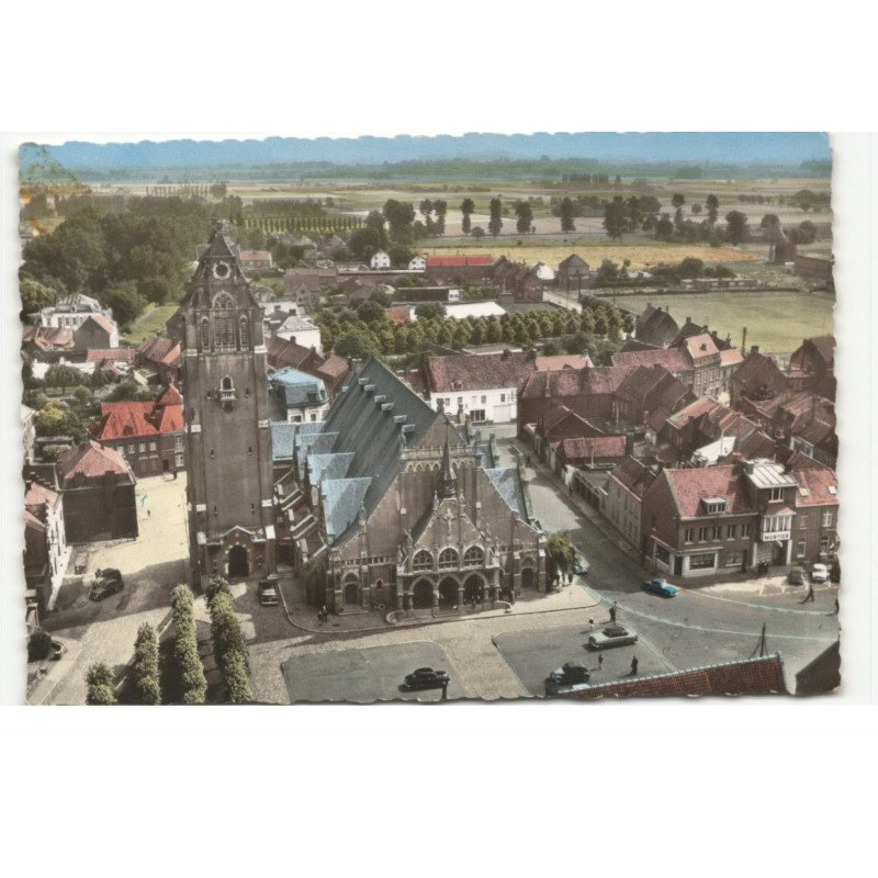 LINSELLES: église notre-dame vue aérienne 10X15 - très bon état