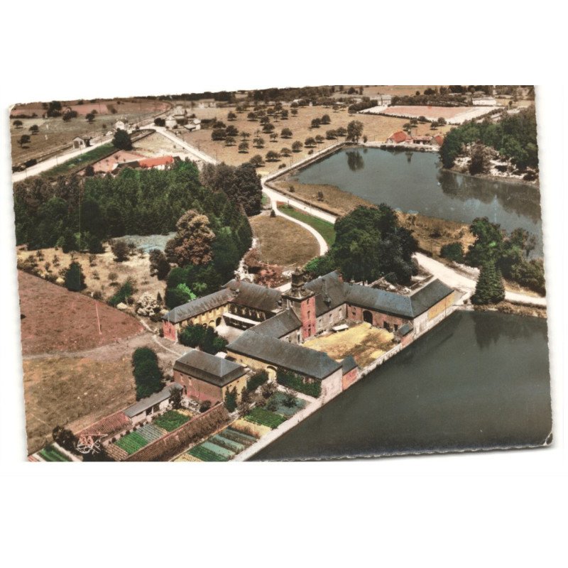 LIESSIES: château de la motte vue aérienne 10X15 - très bon état