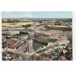 LEERS: place de l'église vue aérienne 10X15 - très bon état