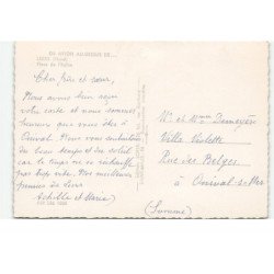 LEERS: place de l'église vue aérienne 10X15 - très bon état
