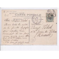 PARIS: Mr. Santos Dumont au milieu d'un groupe d'aéronautes, aviation, ballon rond - très bon état