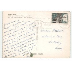 LILLE: l'hôtel de ville, le beffroi, cité administrative vue aérienne 10X15 - très bon état