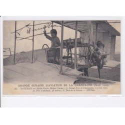 AVIATION: grande semaine d'aviation de la champagne 1909, Paulhan sur biplan voisin, autographe - très bon état