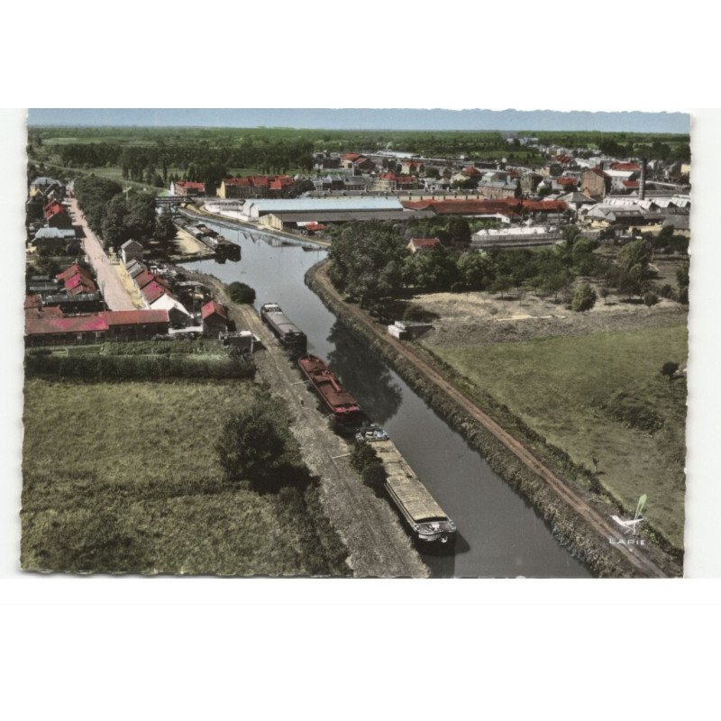 LANDRECIES: la sambre vue aérienne 10X15 - très bon état