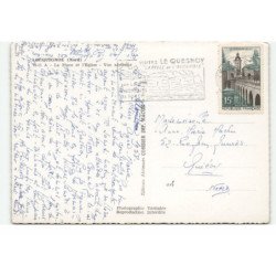 LOCQUIGNOL: la place et l'église vue aérienne 10X15 - très bon état