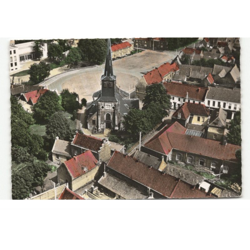 LALLAING: l'église vue aérienne 10X15 - très bon état