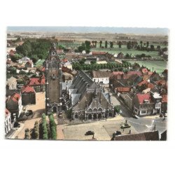 LINSELLES: église notre-dame de linselles vue aérienne 10X15 - très bon état
