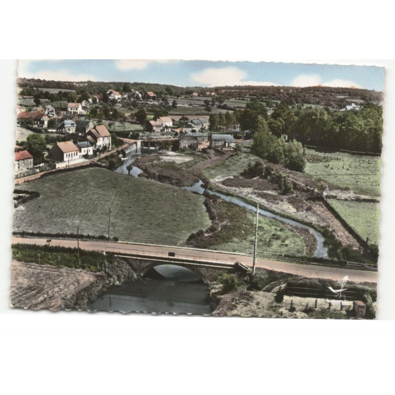 LIESSIES: pont de la ville et la chute vue aérienne 10X15 - très bon état
