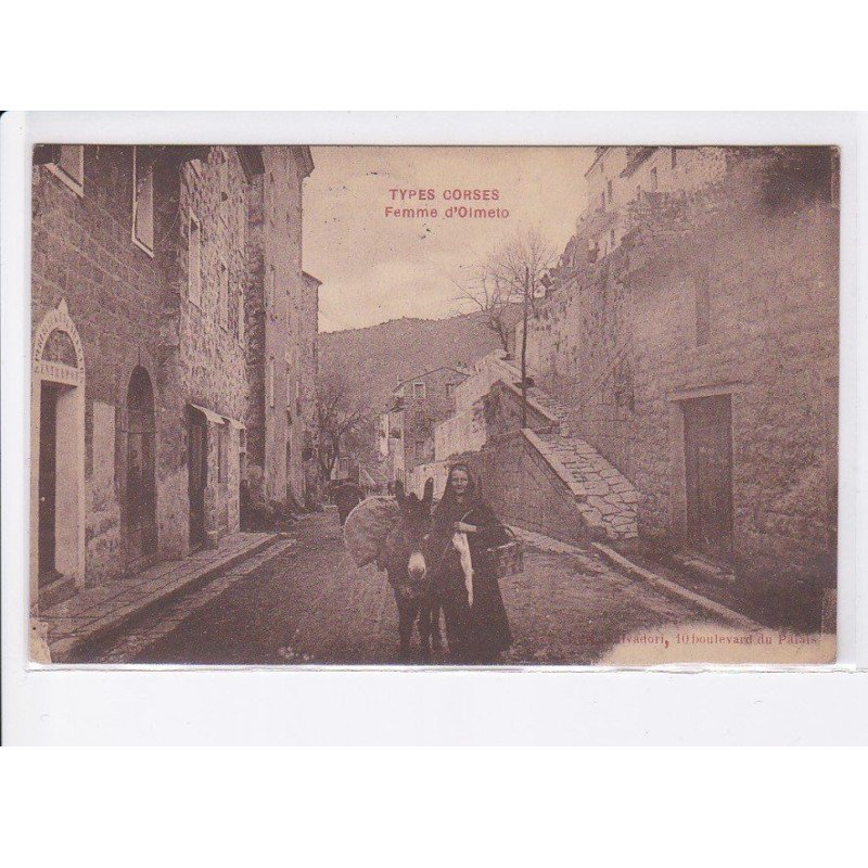 OLMETO: types corses, femme d'Olmeto, âne - très bon état