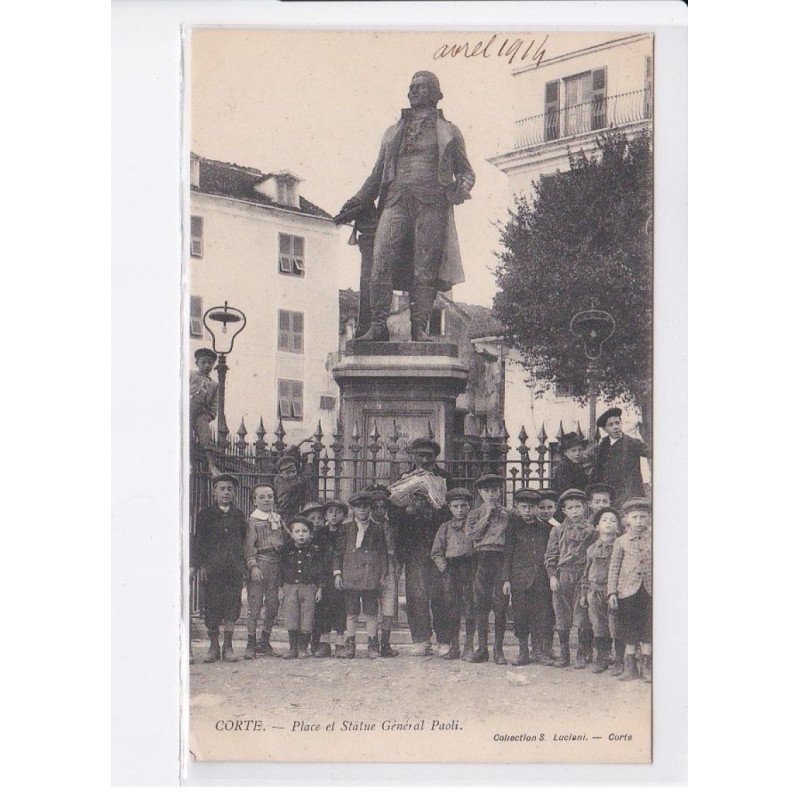 CORTE: place et statue générale paoli - très bon état