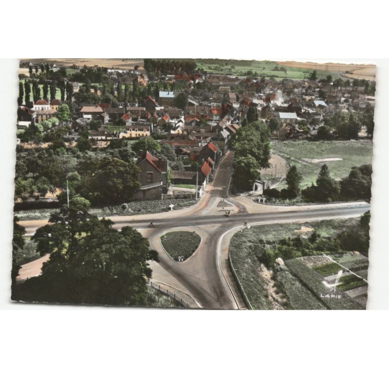 CHOCQUES: le carrefour de la nationale, vue aérienne 10X15 - très bon état