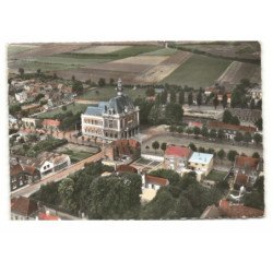 CALONNE-RICOUART: l'hôtel de ville vue aérienne 10X15 - état