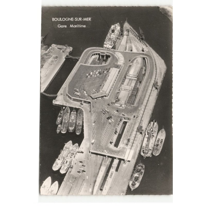 BOULOGNE-sur-MER: gare maritime, embarkation R.W. Station vue aérienne 10X15 - très bon état