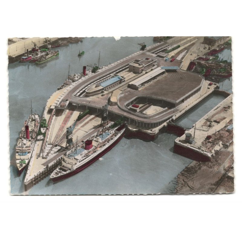 BOULOGNE-sur-MER: la nouvelle gare maritime vue aérienne 10X15 - très bon état