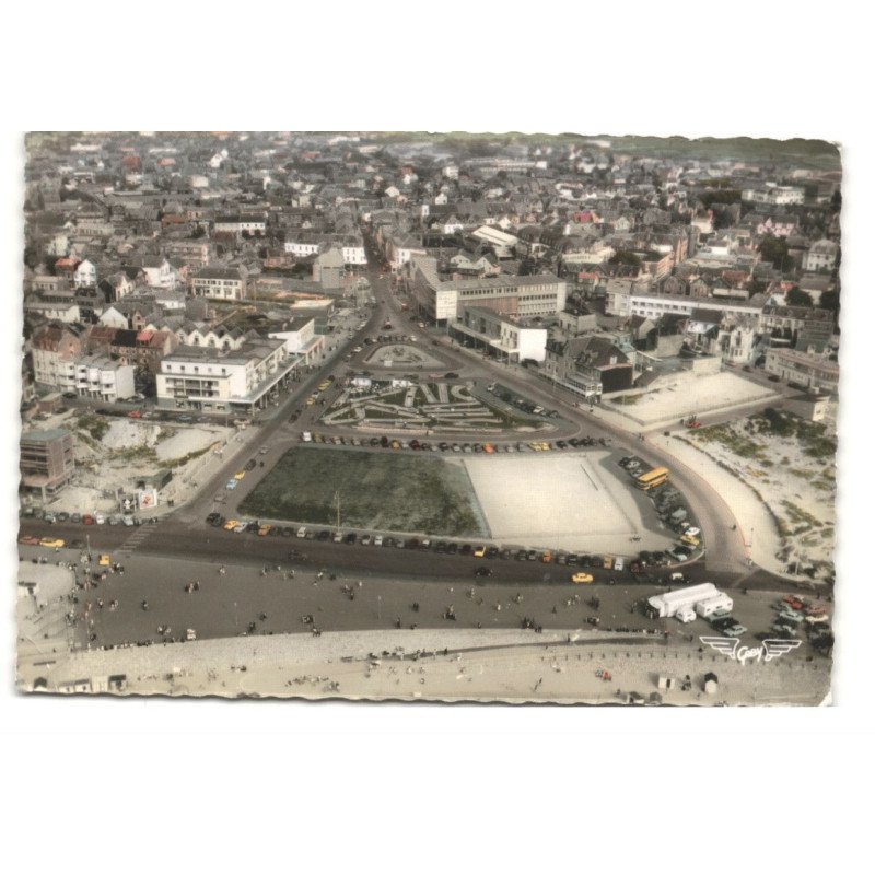 BERCK-PLAGE: place de l'entonnoir vue aérienne 10X15 - très bon état