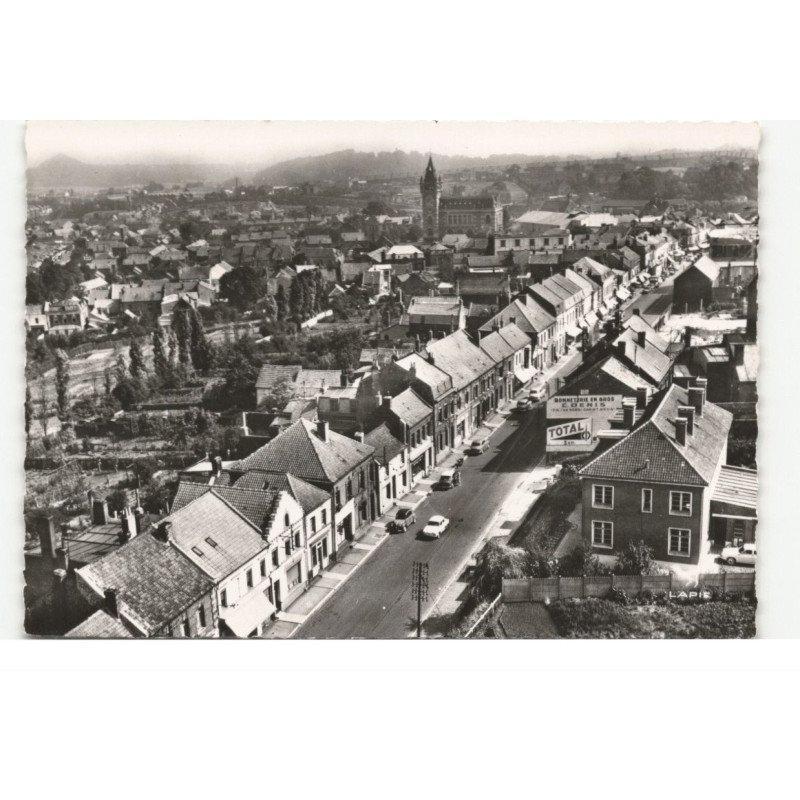 BRUAY-en-ARTOIS: la route nationale vue aérienne 10X15 - très bon état