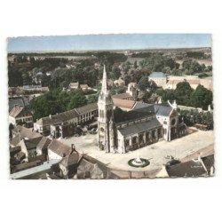 BLENDECQUES: l'église sainte-colombe vue aérienne 10X15 - très bon état