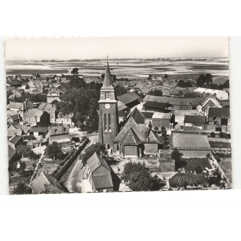 BERTINCOURT: l'église notre-dame vue aérienne 10X15 - très bon état
