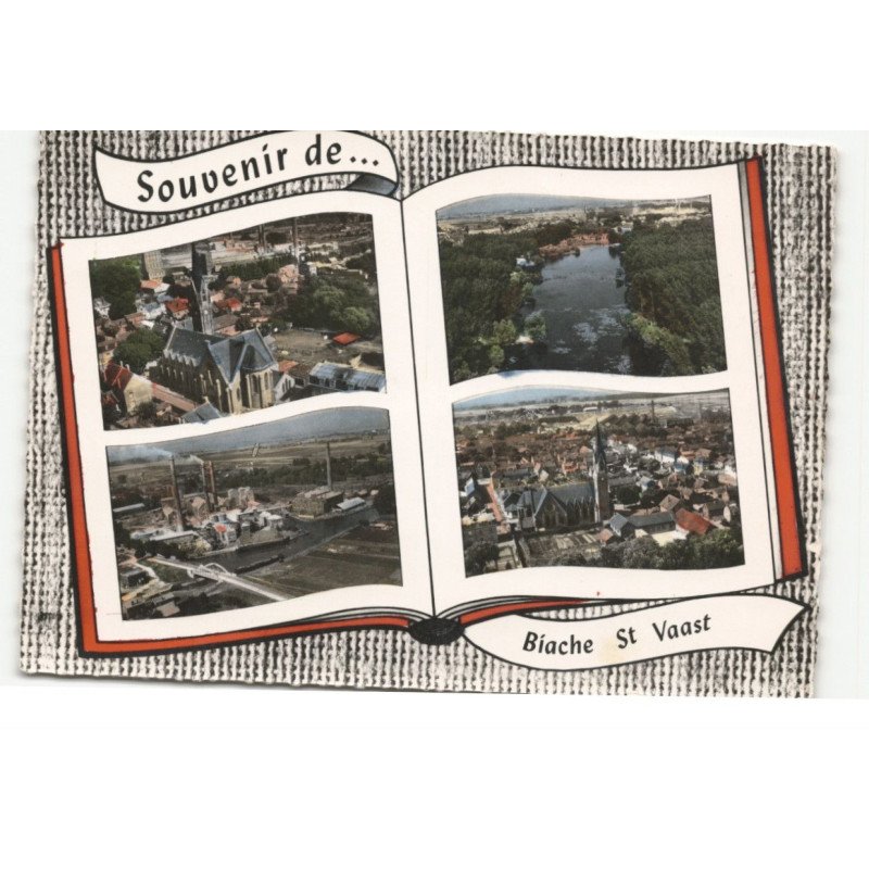 BIACHE-SAINT-VAAST: souvenir de... vue aérienne 10X15 - très bon état