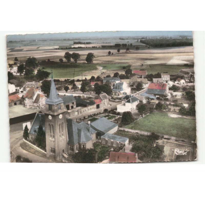 BERTINCOURT: l'église vue aérienne 10X15 - très bon état