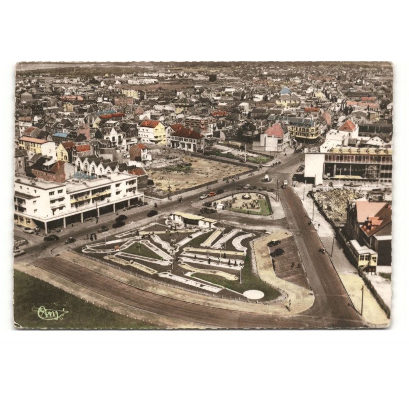 BERCK-PLAGE: l'entonnoir, le golf miniature vue aérienne 10X15 - très bon état