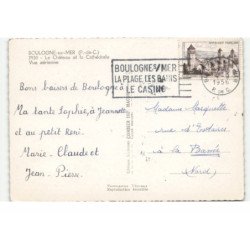 BOULOGNE-sur-MER: le château et la cathédrale vue aérienne 10X15  - très bon état