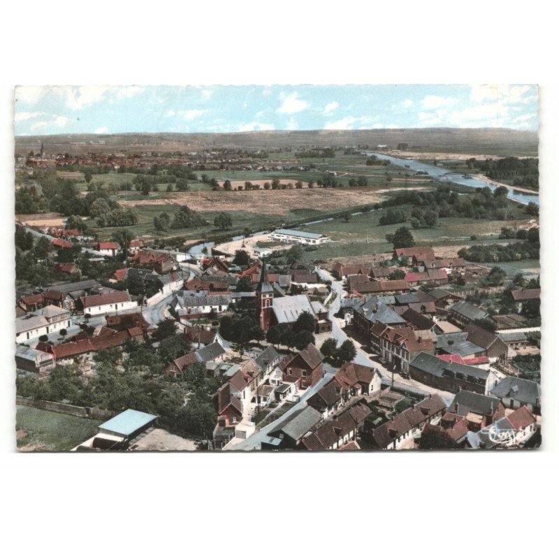 PALLUEL: vue générale vue aérienne 10X15  - très bon état