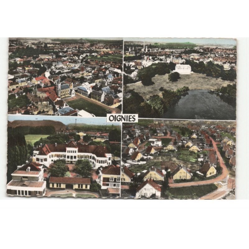 OIGNIES: 4 vues vue aérienne 10X15  - très bon état
