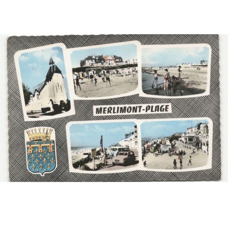 MERLIMONT-PLAGE: 5 vues vue aérienne 10X15 - très bon état