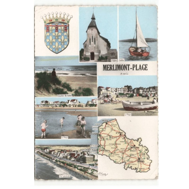 MERLIMONT-PLAGE: vues vue aérienne 10X15 - très bon état