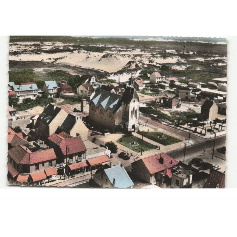 MERLIMONT: l'église notre-dame des anges vue aérienne 10X15 - très bon état