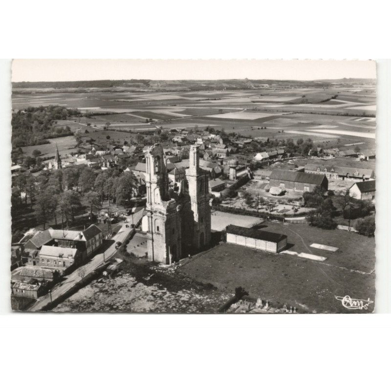 MONT-SAINT-ELOI: ruines de l'abbaye saint-eloi vue aérienne 10X15 - très bon état