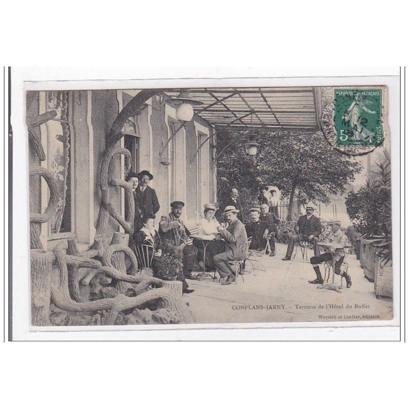CONFLANS-JARNY : terrasse de l'hotel du buffet - tres bon etat