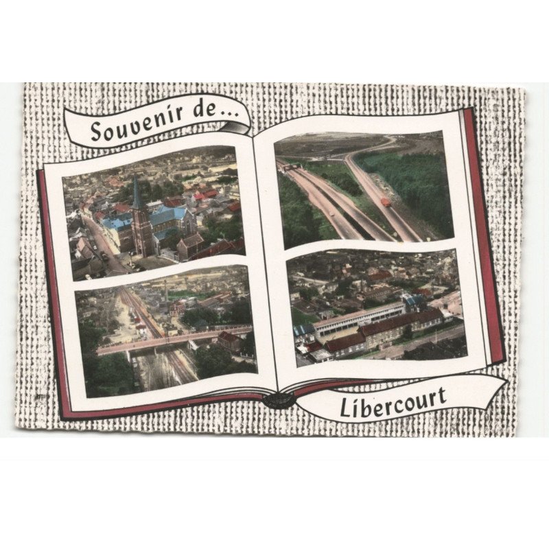 LIBERCOURT:: souvenir de... vue aérienne 10X15 - très bon état