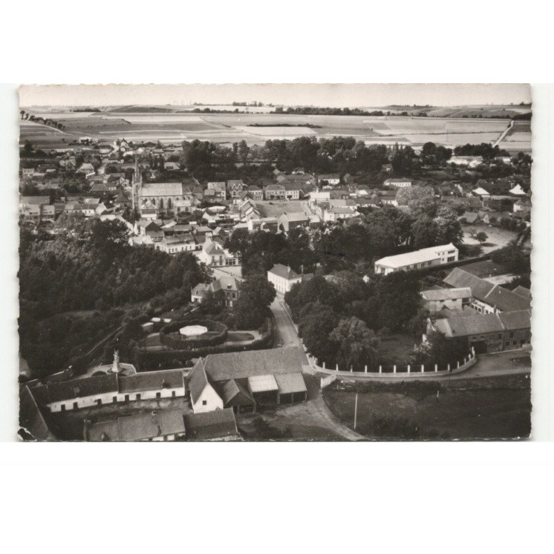 LUMBRES: vue générale, jardin public vue aérienne 10X15 - très bon état
