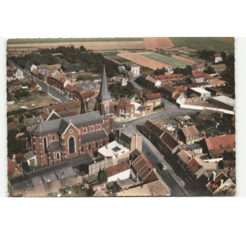 LIBERCOURT: l'église vue aérienne 10X15 - très bon état