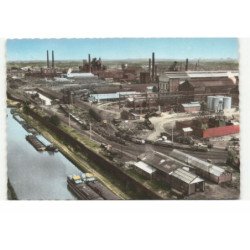 ISBERGUES: l'usine et le canal vue aérienne 10X15 - très bon état