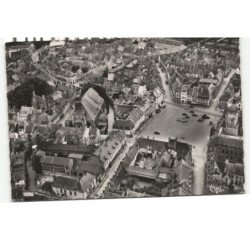 HESDIN: l'église notre-dame la grand' place vue aérienne 10X15 - très bon état