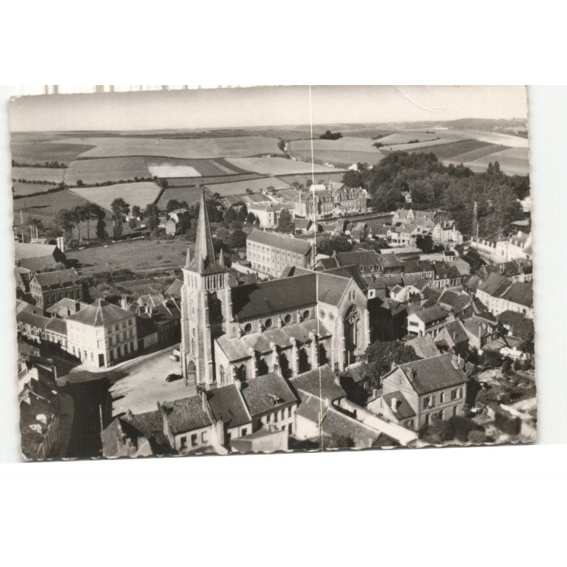 FRUGES: l'église, vue générale vue aérienne 10X15 - très bon état