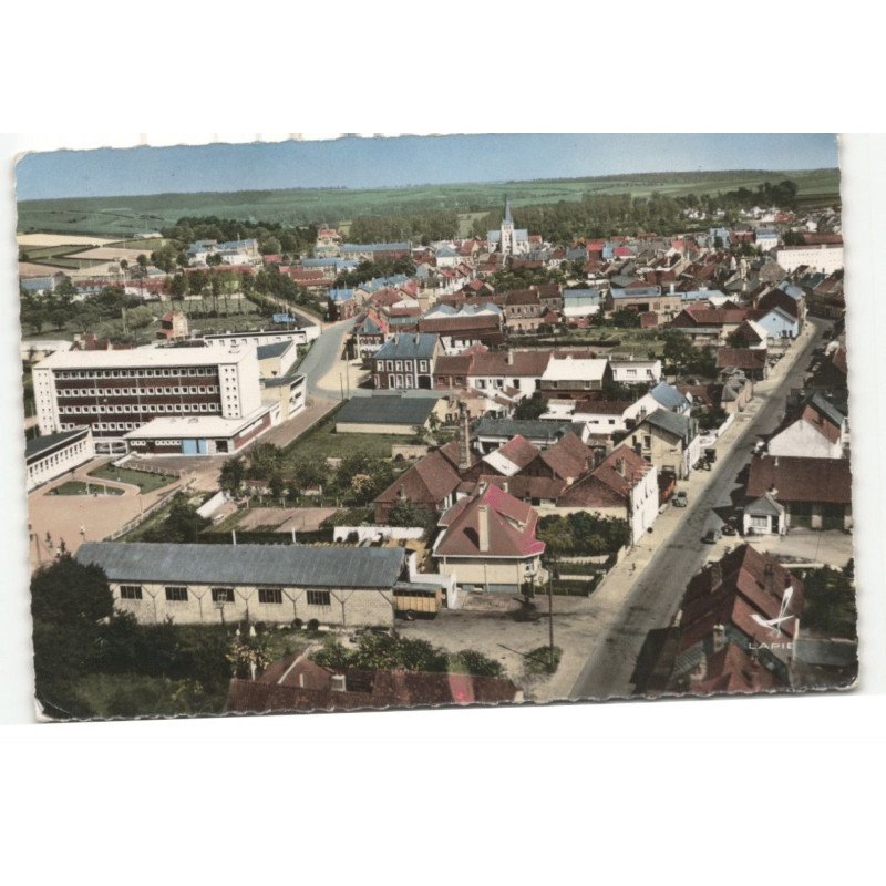 FRUGES: le groupe scolaire et vue panoramique vue aérienne 10X15 - très bon état