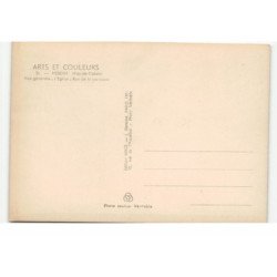 HESDIN: vue générale l'église rue de la paroisse vue aérienne 10X15 - très bon état