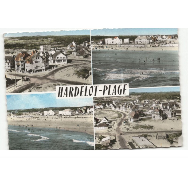 HARDELOT-PLAGE: 4 vues vue aérienne 10X15 - très bon état