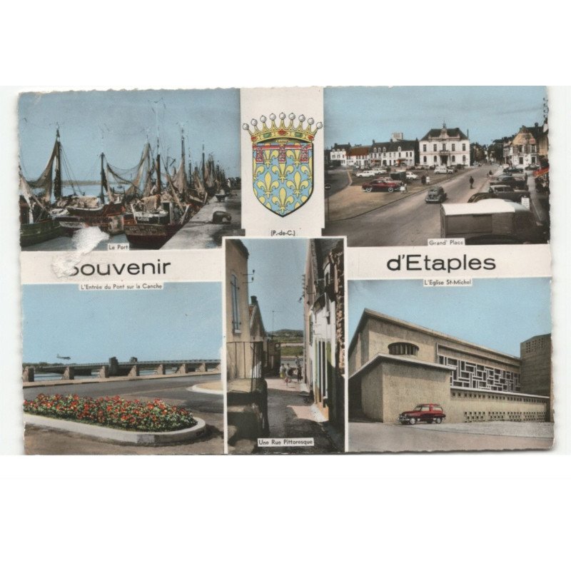 ETAPLES: souvenir vue aérienne 10X15 - très bon état