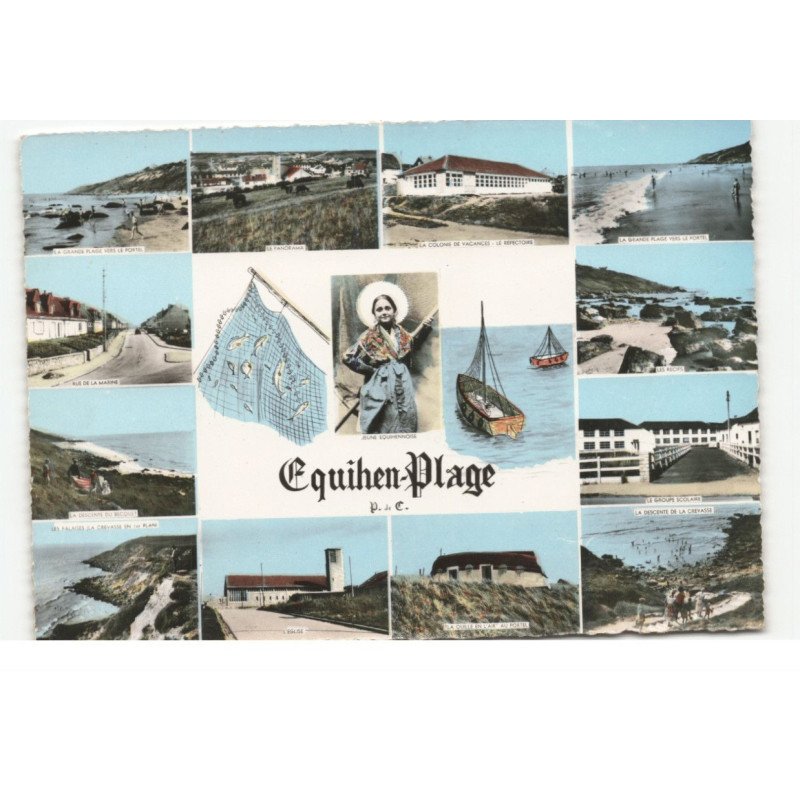 EQUIHEN-PLAGE: 13 vues vue aérienne 10X15 - très bon état