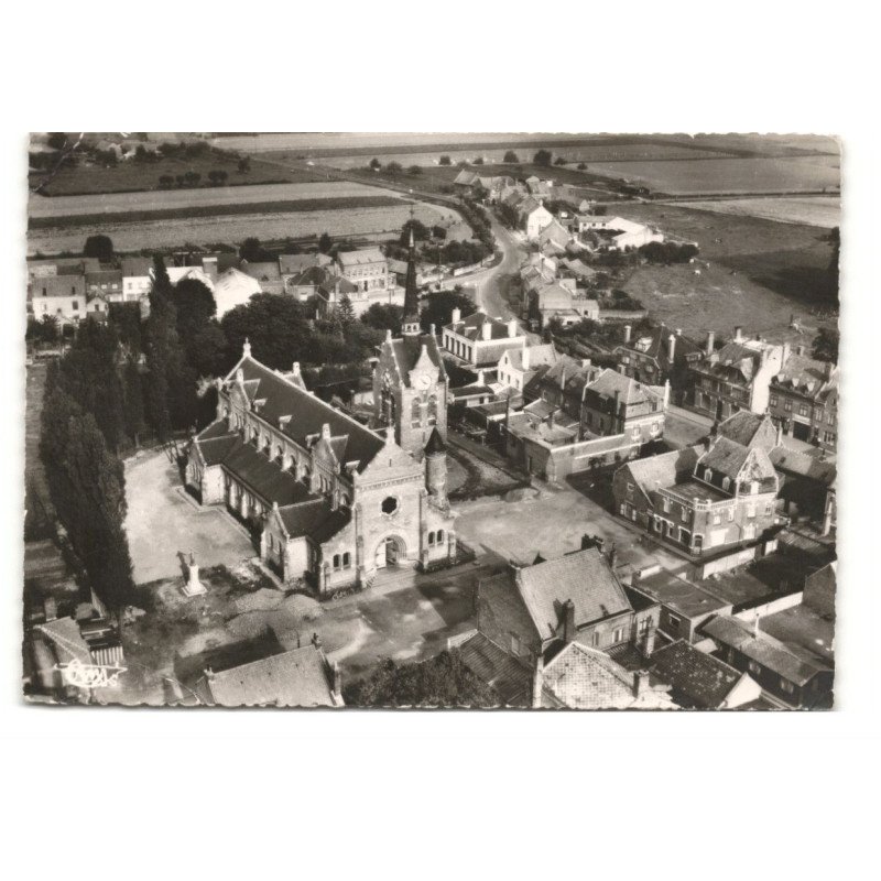 FLEURBAIX: l'église notre-dame du joyel vue aérienne 10X15 - très bon état
